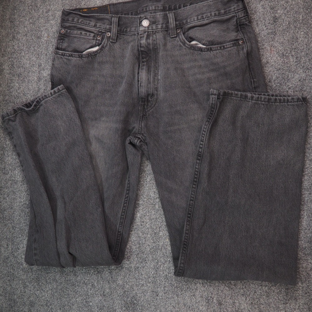 Levi Strauss Jeans Mens 36 x 30 565 Gray Solid Loose Fit Skater Grunge Denim